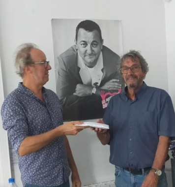 Antoine GERACI et Jean-Luc QUET (association Lab'L'Vie) pour une remise de dons aux profits des Restos du Coeur de la Loire